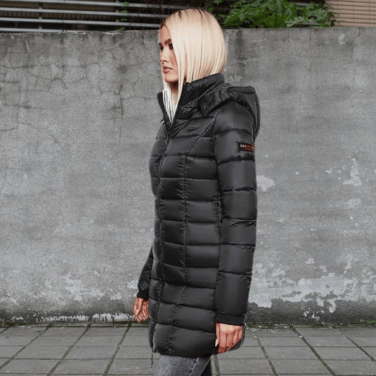 Sophie | Lightweight quilted long coat with warm lining and hood