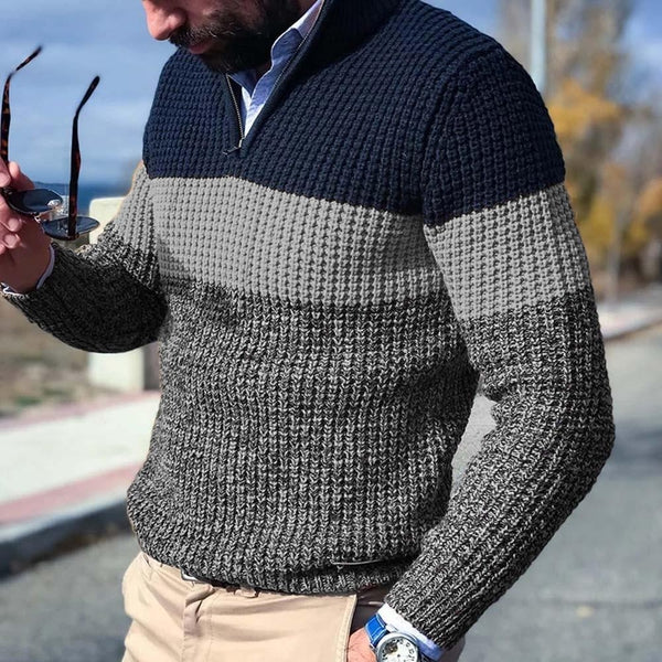 Nate | Stylish knitted men's sweater with zipper